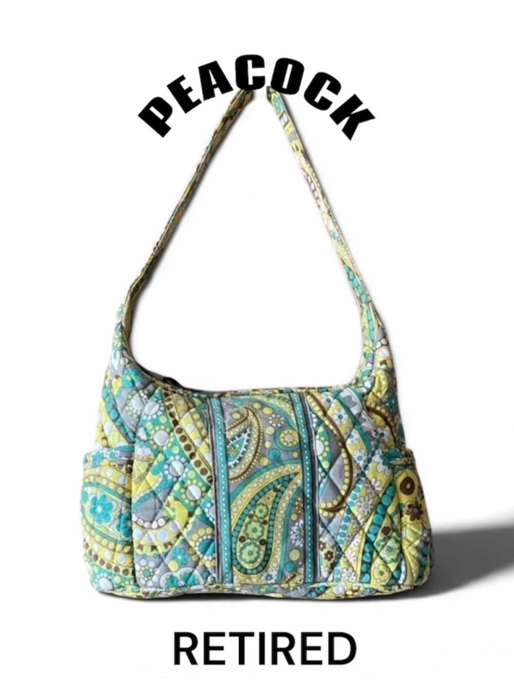 Vera Bradley Paisley Shoulder Bag in Green and Yellow EUC